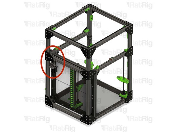 Place the right stepper motor assembly in the frame as shown