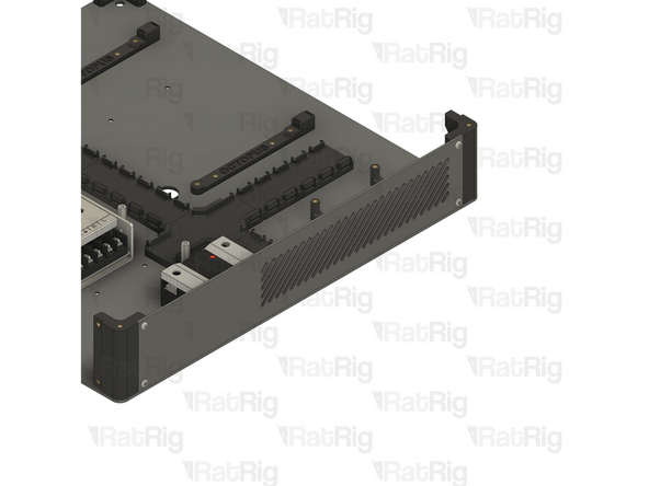 Align the bottom vent panel as shown, making sure the vented section is on the right hand side