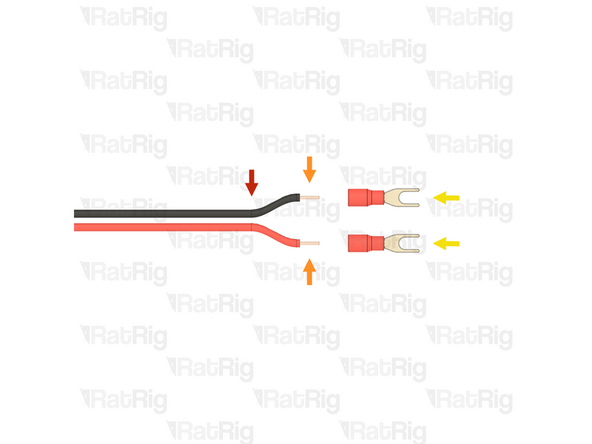 Opposite end of the cable prepared in the previous steps
