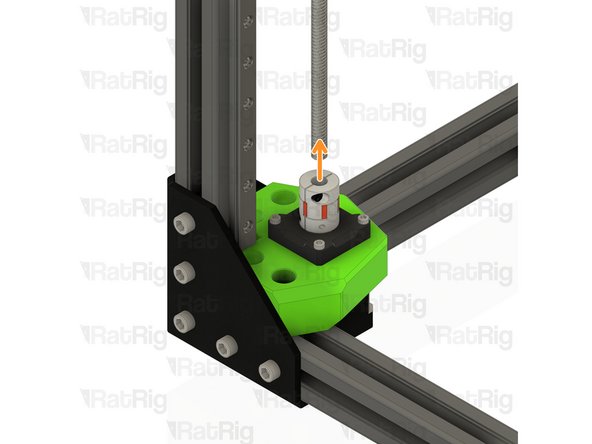 Gently pull the lead screw upwards and out of the coupler