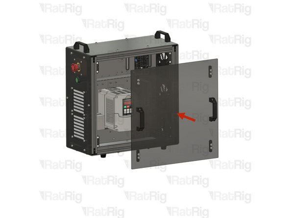 Place the door assembly on the frame.