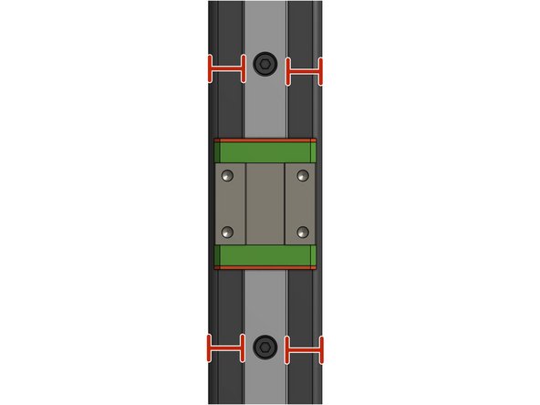 Attach the 3x 400mm Z rails into the frame
