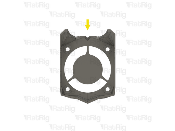 Clean the sacrificial layers on the rr_toolhead_vc3_shourd printed part, obtaining a clean passthrough hole