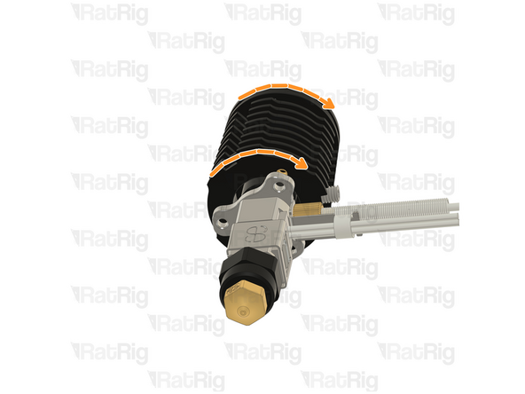 There isn't a way to teel how much you need to rotate you hotend, it might be just 120º or it might be  240º.  It's a matter of trial and error.