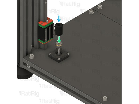 Insert the NEMA17 motor into the base plate, as shown