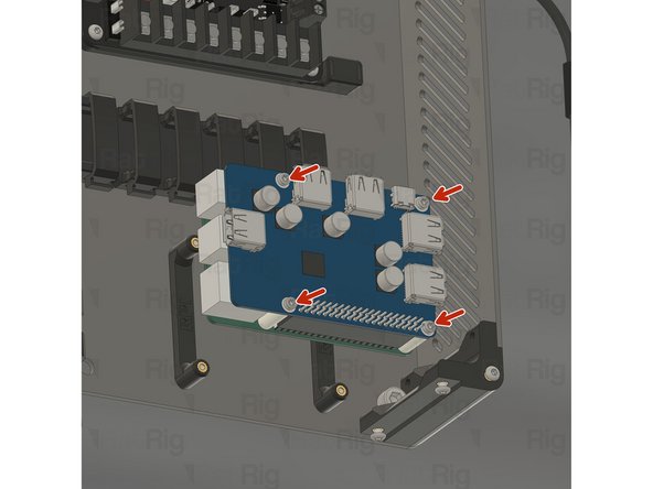 In the following steps, the electronics enclosure side panel is hidden to better illustrate the USB hub installation.