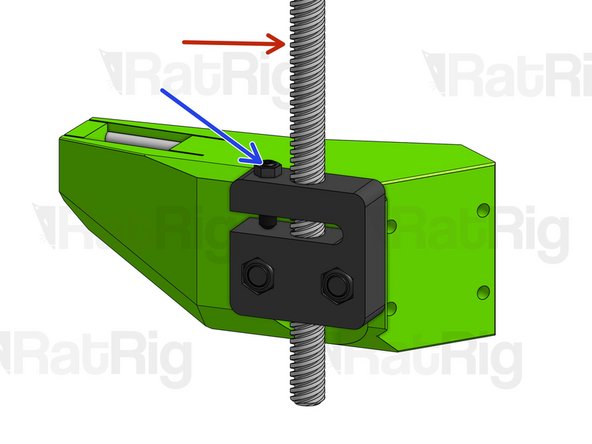 CAUTION: if you have lead screws of different sizes, make sure you use the short one on the Back Z Arm. Note that this arm is different from the frontal ones.