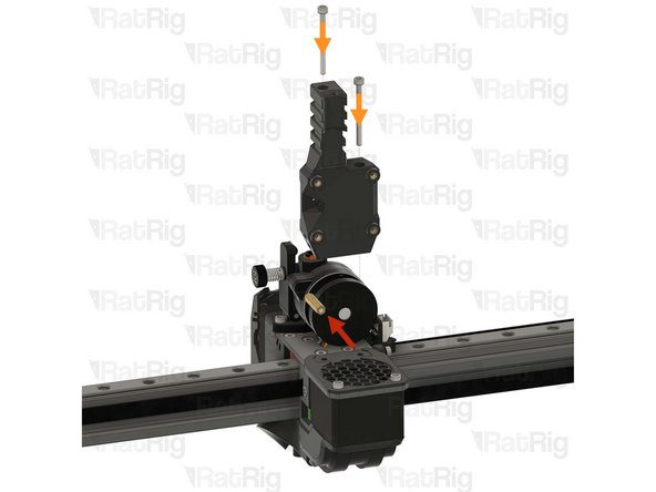 Screw the threaded brass spacer M3x20mm onto the exposed thread of the marked Orbiter screw