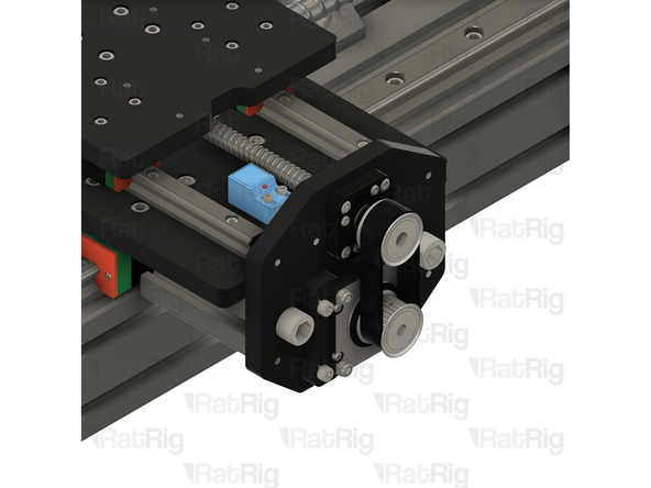 Apply a small amount of downwards force on the NEMA23 assembly to tension the HTD3M drive belt