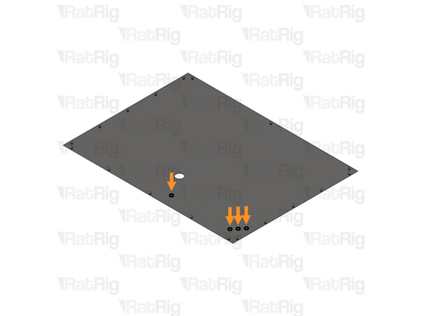 Install a grommet into each of the four marked holes