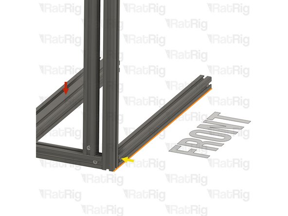 Place the assembly on a flat surface, this is crucial to ensure the extrusions are aligned and the frame is square