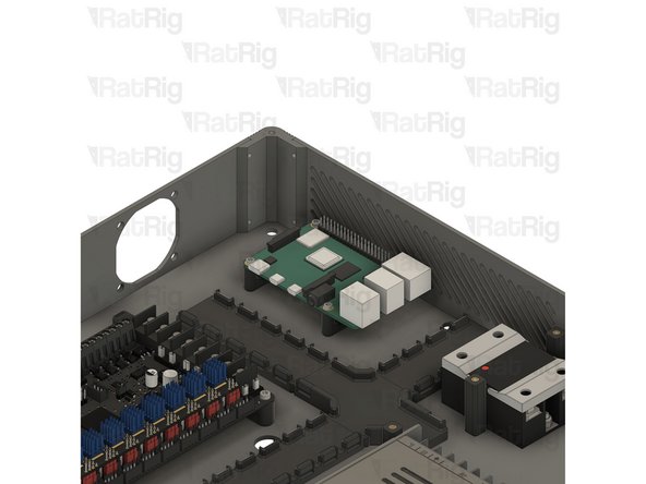 Insert the M2.5x6 Cap Head Screws through the Raspberry Pi Board and tighten it to the vc4_adapter_rpi_assembly