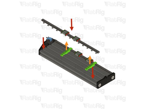 Place the second Y linear rail assembly on the T-slot but DO NOT tighten the screws.