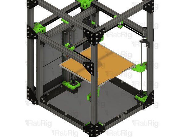 Lift the print bed assembly off of the base panel (or work surface) and set it on the printer arms