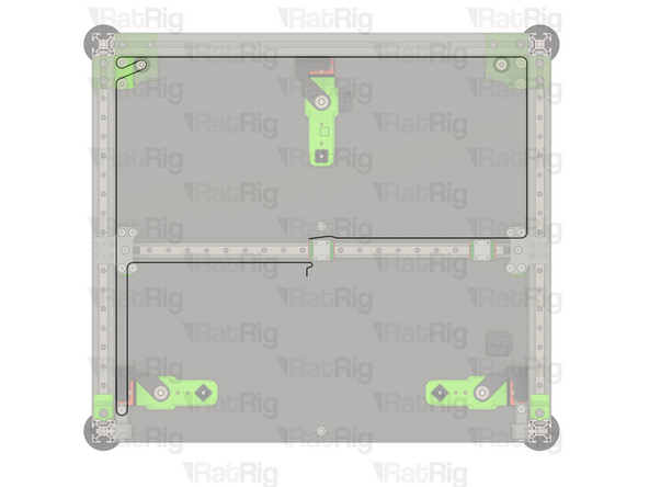 Take one end of the top CoreXY belt, and feed it as shown: