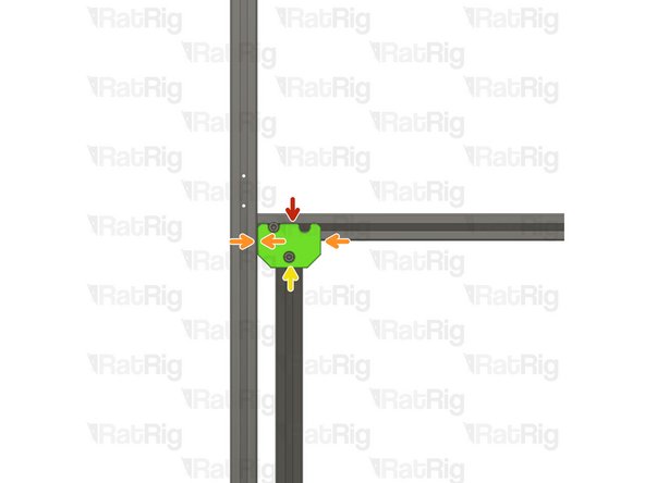 Ensure the frame jig is inside the extrusion slot.