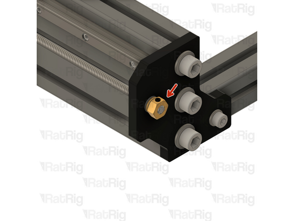 Tighten the Tensioning Nut until the lead screw is straight