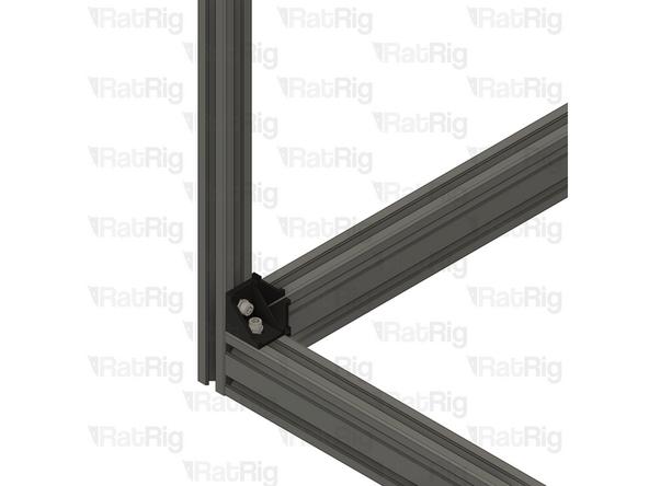 Install a 3030 cast 90 degree corner assembly into the inner corner as shown