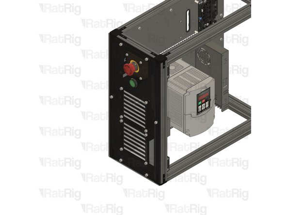 Secure the left panel assembly to the frame by fastening the M5 cap head screws.