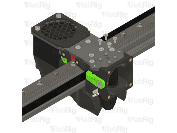 Tighten the M2.5x6 Countersink Screws to secure the hotend to the plate.