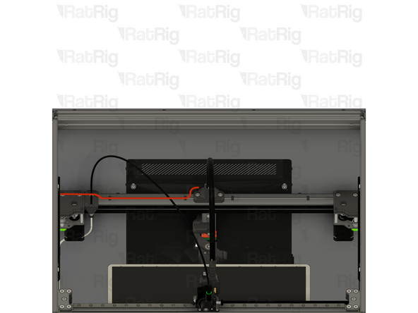 Pass the end of the cable through the hole in the panel and into the electronics enclosure