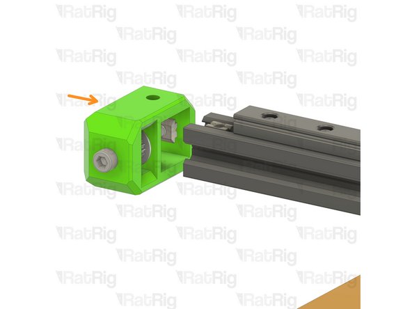 Insert one 2020 T-nut into the top of the 2020 X-axis extrusion as shown...