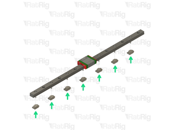 Do not allow the linear rail carriage to leave the end of the rail