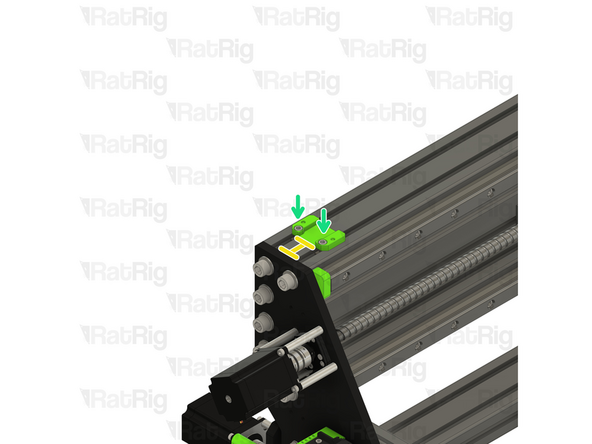 Position the assembly on to the top of the X-axis gantry extrusion, making sure the T-nuts drop into the slot