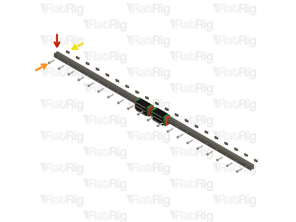 Do not allow the linear rail carriages to leave the end of the rail at any point