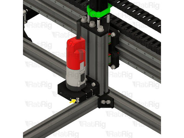 Insert the spindle into the mount as shown