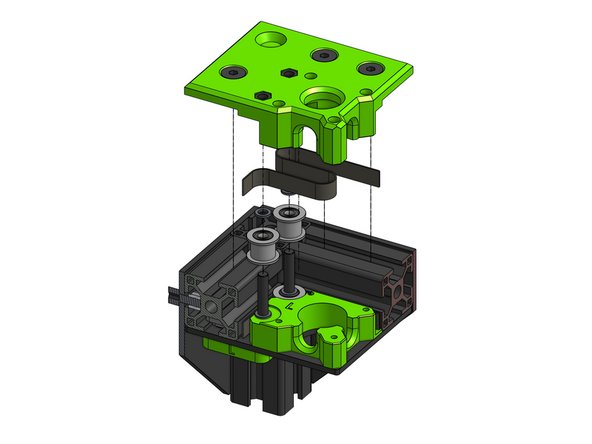 Side one smooth idler on each of the two M5 screws, add shims on top of them