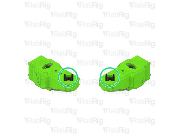 Insert the screws through the front arm