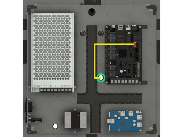 Connect the Dupont end of the cable to the Octopus motherboard, as shown