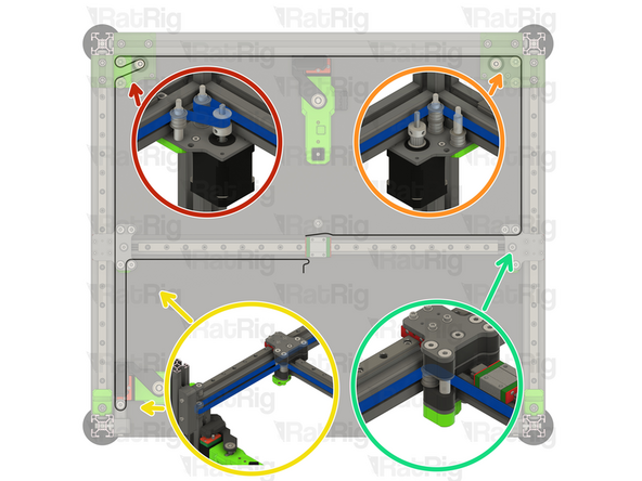 Ensure the belt teeth are facing the stepper motor pulleys.