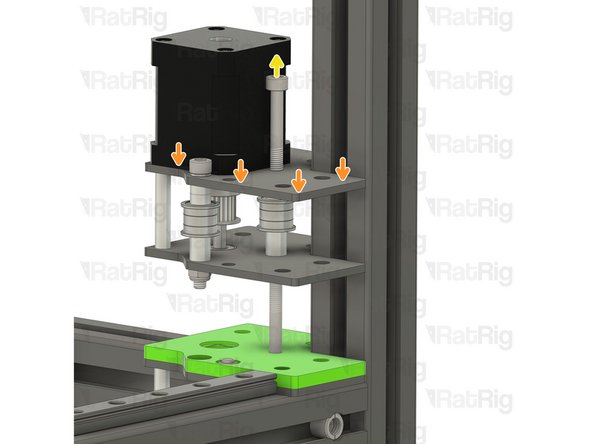 Slowly drop the Top Y stepper assembly