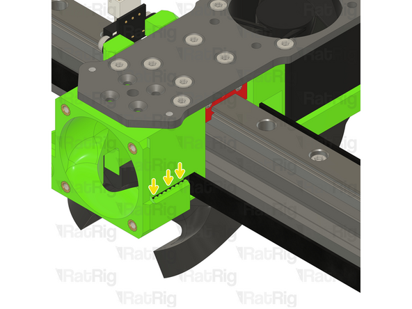 Insert the belt on the toolhead grabber.