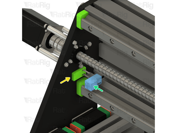 Insert the M3x35 screws through the marked holes in the X-axis gantry plate
