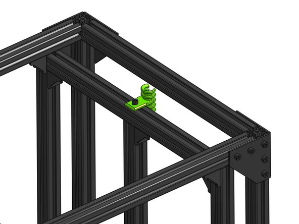 Screw the part the the center of the inner frame's top extrusion