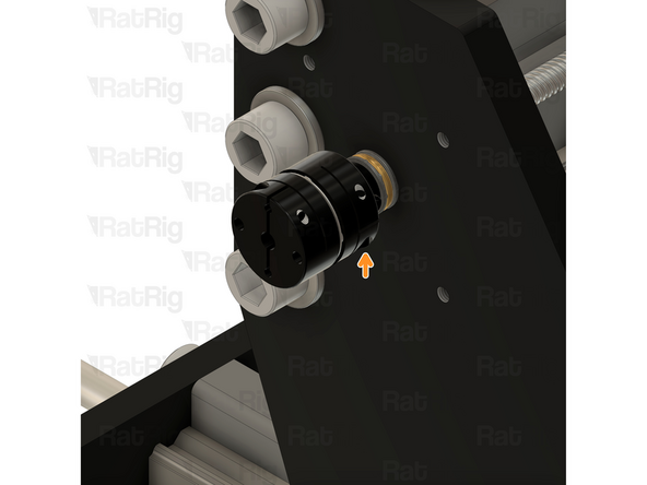 Insert the coupler on to the end of the X-Axis Lead Screw