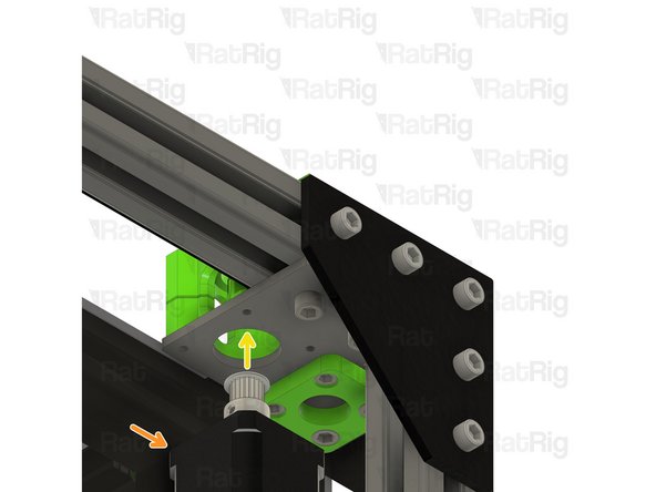 Tighten the M5x40 screws to secure the bearing stacks into the CoreXY motor cage top