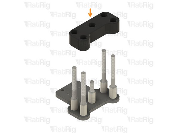 Insert one Aluminium spacer on each screw