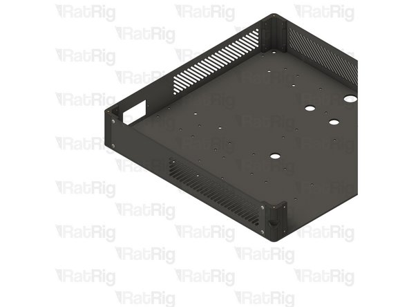 Assemble the enclosure components as shown, making sure the panels are correctly oriented.