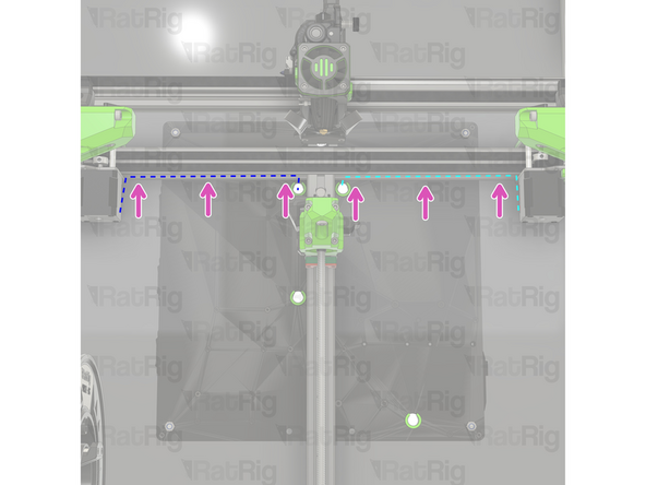 Route the L Stepper motor cable as shown.