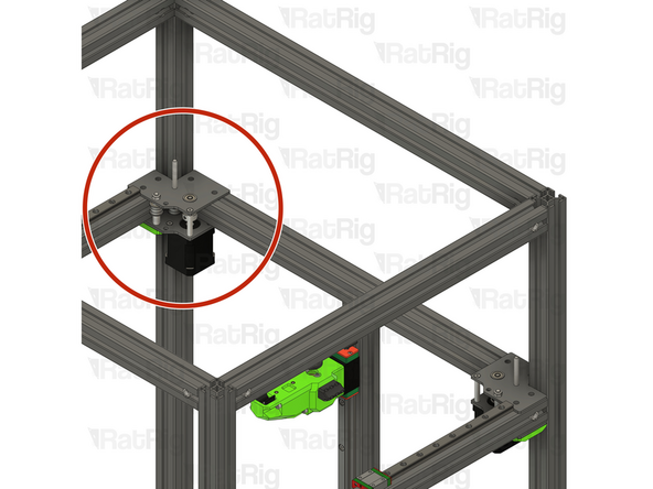 Repeat Steps 15 to 19 and install the left stepper motor to the V-Core 4 frame.