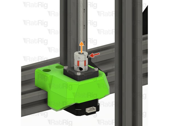 Loosen the upper M3 screw on the lead screw coupler