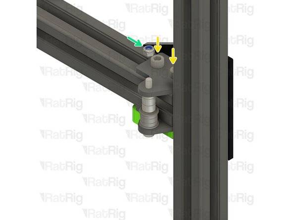 Position the upper CoreXY idler assembly onto the V-Core 3 frame as shown