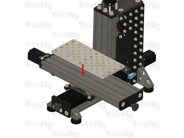Place the fixture plate on the X gantry extrusion.