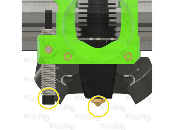 A recommended method to set the correct height is to rest the hot end nozzle on the bed, and then place a cable tie between the bed and the tip of the probe
