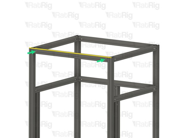 Insert the extrusion into the side assemblies, making sure the Quick Connector T-Nut Pins are aligned with the side extrusion slots and the Quick Connector Set Screws are facing towards the front