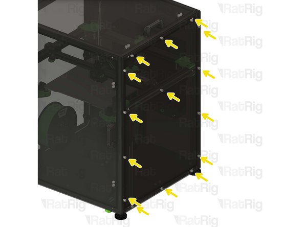 Align the panel to the frame as shown